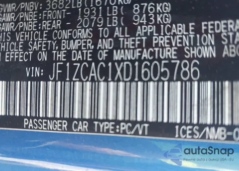 2013 Subaru Brz Limited из США, поврежденный, VIN JF1ZCAC1XD1605786